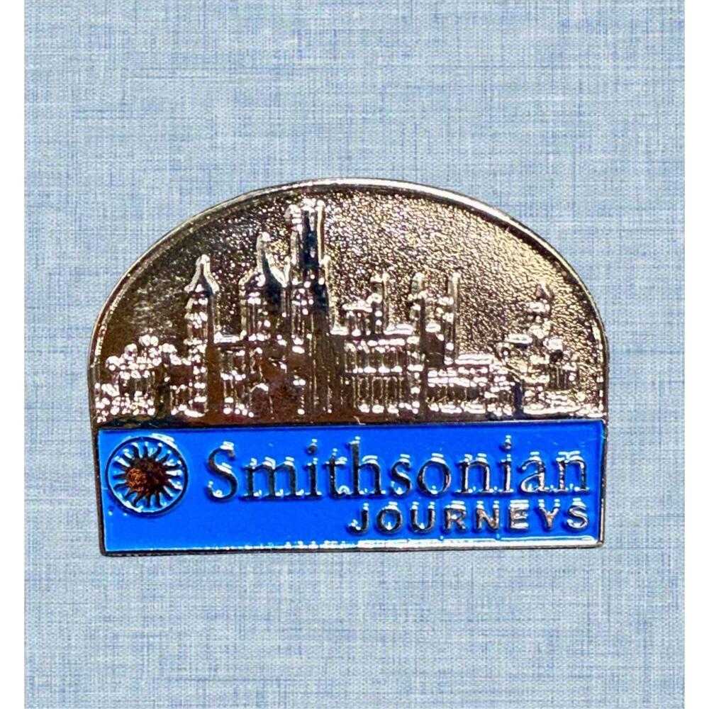Smithsonian Journeys Souvenir Pin Cobalt Enamel, 1x0.75” FREE SHIPPING